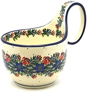 Polish Pottery Loop Handle Bowl - Garden Party