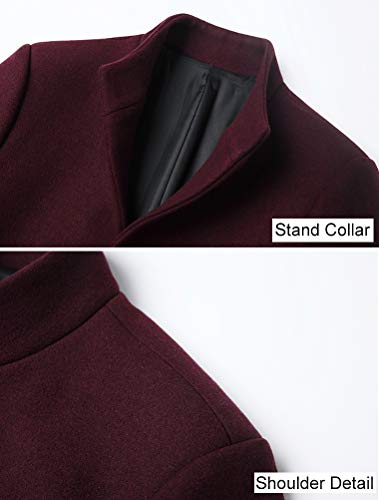 FTCayanz Men's Trench Coat Wool Blend Slim Fit Top Coat Single Breasted Business Overcoat4