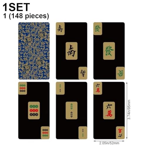Juego de cartas Mahjong Black Gold 148 piezas miniatura 3