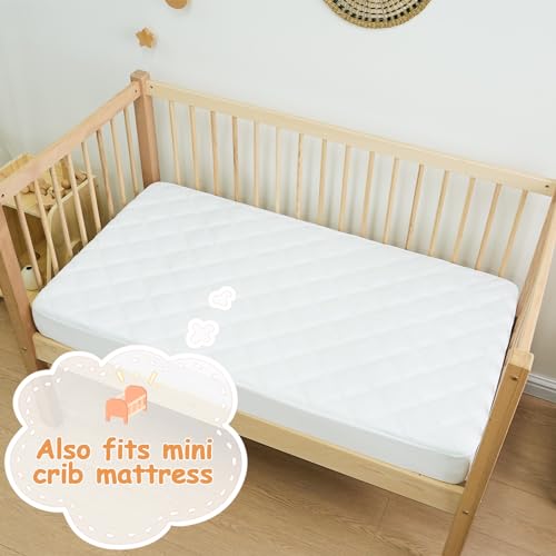 Image of Yoofoss Waterproof Pack and Play Mattress Protector 2 Pack, Quilted Pack and Play Mattress Pad Cover Ultra Soft and Breathable, Playpen /Playard Mattress Sheet for Standard Pack n Play Size 39''x27''