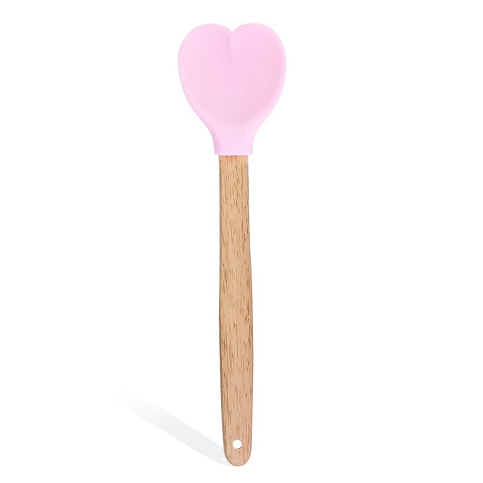 MURYE Silicone Heart Stirring Spoon Wood Handle Cookie Spoons Spatula Insulation Kitchen Baking Accessories Heart