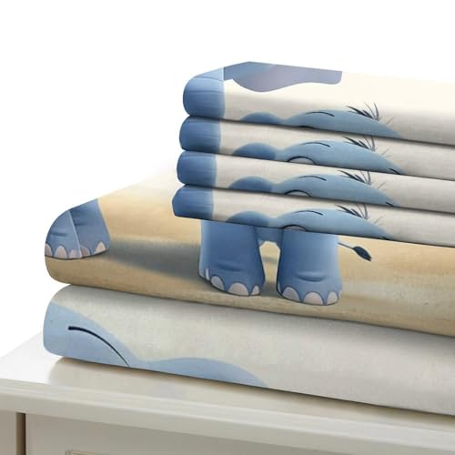 Housse de couette éléphant microfibre pour lit sans pli