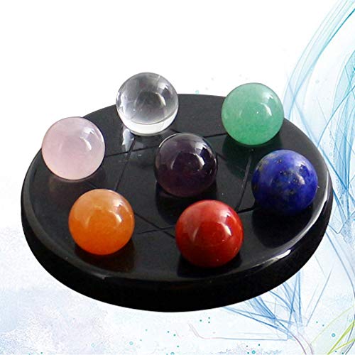 ARTIBETTER 7 Chakra Gemstone Conjunto Bola Feng Shui Cristais de Cura Esfera de Obsidiana Sete- Estr