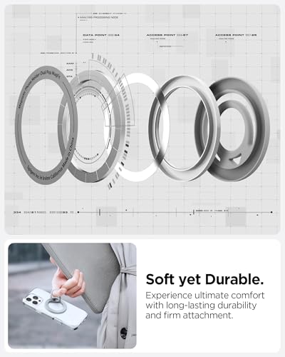 Image of Spigen Dual Pop MagSafe Ring Holder, Slim Double Sided Magnet with Finger Loop Grip Compatible with iPhone 17 /16 /15 /14 /13 /12, Pixel 10 Series [Pocket-Friendly] [Soft Silicone] [Strong Magnet] - Violet