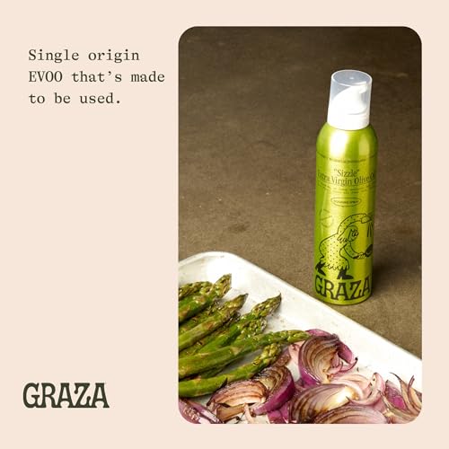Image of Graza Sizzle Extra Virgin Olive Oil Spray, Cooking Oil, 5 Fl Oz | High Polyphenol Peak Harvest EVOO Cooking Oil in a Spray Bottle - Single Origin Olive Oils from Spain