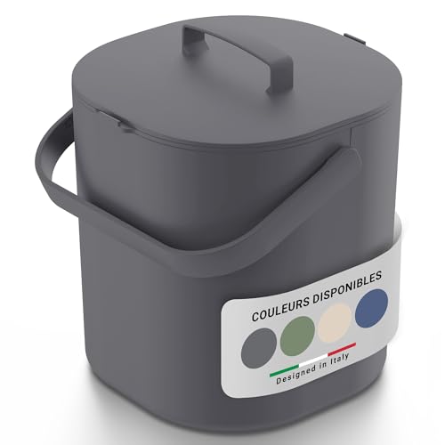 PTMS® Poubelle Compost Cuisine 6L - Seau à Compost avec Couvercle