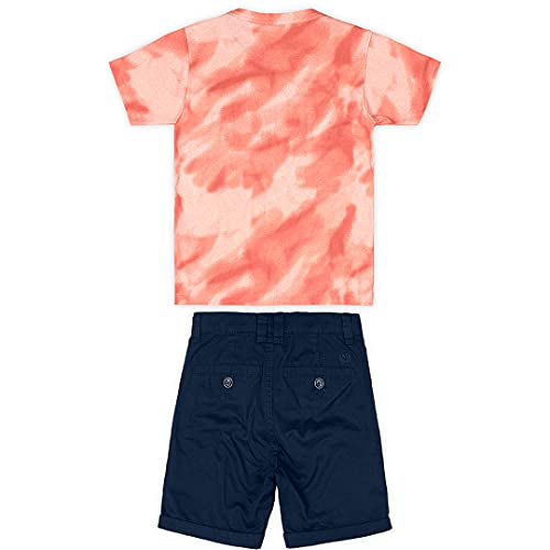 Conjunto camiseta + bermuda sarja Marisol meninos, Coral, 12