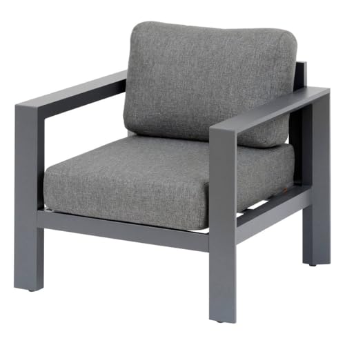 Hespéride - Fauteuil de Salon de Jardin évasion Graphite Polyester et Aluminium