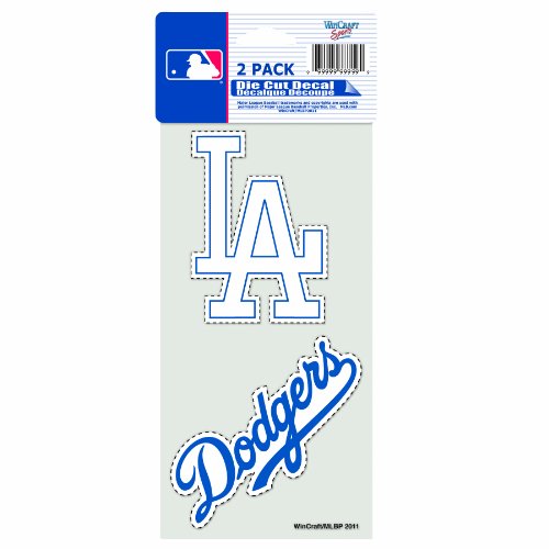 Stickers Los Angeles Dodgers originaux baseball américain pour déco extérieure lot de 2