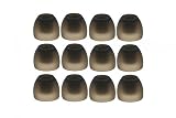 12pcs (TRS-B) Small (S) Replacement Ear Adapters Earbuds Ear Tips for in Ear Earphones with 4.9mm to 6.3mm Nozzle Attachment