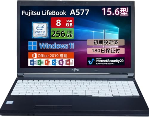 �y�����ςݕi�z�x�m�� �m�[�g�p�\�R�� LifeBook A577 15.6�^ ��7����Core i5�i7300U�j �������F8GB/SSD�F256GB �e���L�[���� Windows11��Office2019 Wi-Fi/Bluetooth/HDMI/�L��L