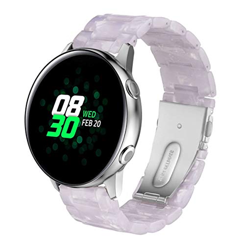 SPINYE Band Compatible with Samsung Galaxy watch 6/6 Classic/Galaxy Watch 5/5 Pro / 4/4 Classic / 3 41mm / Active 2, 20mm Colorful Resin Replacement Strap for Women Men (White)