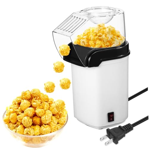 OFFSCH Hot Air Popcorn Popper Easy to Use Compact Design Perfect for Parties Measuring Cup Lid Quick Snacks