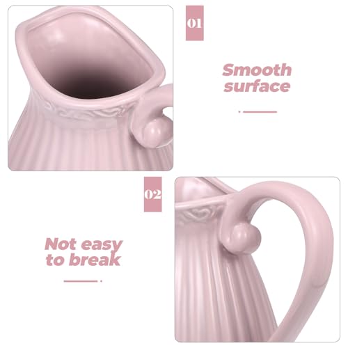 Vase en céramique rose fleurs séchées objet décoratif intérieur design moderne - 4