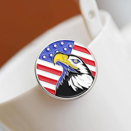 Image of Rhinestone Brooch Pins for Women, Vintage Crystal Enamel Brooches, American Flag Pin Patriotic Lapel Pins Gift for Suit Clothes Bag Accessories
