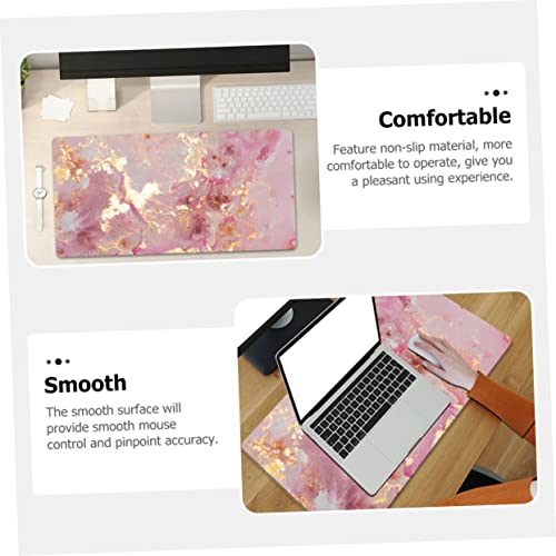 Tapis de bureau en PVC marbre rose surface lisse pour le travail
