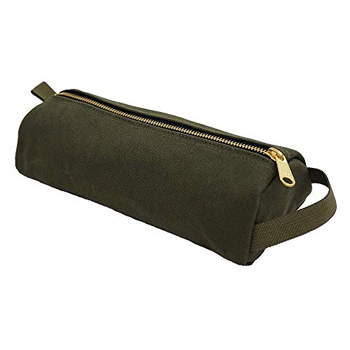 Preisvergleich Produktbild Federmäppchen Große Kapazität Bleistiftbeutel Halter Make-up Tasche Schreibwaren Aufbewahrungsorganisator mit Griff für Schüler Middle High School Supplies, braune Piazza Bleistiftbeutel