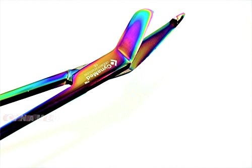 Cynamed German Nurses Doctor Lister Bandage Scissors 7.25" +5.5" + Hemostat Forceps Str +Cvd 5.5" Multi Color Rainbow Color Stainless Steel - (Set Of 4) #TOP6