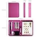 ProCase Portfolio Business Padfolio Folder with Zipper, Conference Meeting Executive File Legal Document Organizer with Pockets Letter Size A4 Writing Pad Notepad Padfolio -Magenta