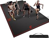 12' x 6' x 7mm Extra Large Exercise Mat, [72 Sq.Ft] Heavy-Duty & Extreme Non Slip Gym Flooring for H