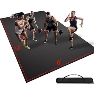 12′ x 6′ x 7mm Extra Large Exercise Mat, [72 Sq.Ft] Heavy-Duty & Extreme Non Slip Gym Flooring for Home Gym, Pro Gym Mat for Home Workout & Exercise Equipment, Shoe-Friendly Thick Workout Mat