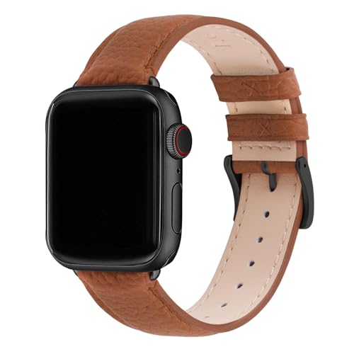Bracelet en cuir souple anti-irritation pour Apple Watch Series et Ultra, fermoir robuste