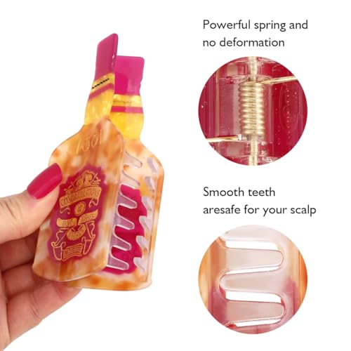 Whiskey Champagne Hair Claw Clip Congratulations Blended Scotch Acetate Hair Claw for Women Gift