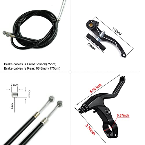 Hmseng Complete Bike Brakes Set, Universal Brake For Bike, Front And Rear Bike Brake Include Bike Cables And Bike Brake Levers -Black #TOP1