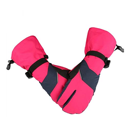 WENYOG Snowboard Handschuhe Skihandschuhe Ski-Handschuhe Winter-wasserdichte warme Starke Touch Screen DREI-Finger-Handschuhe for Männer Frauen Radfahren Outdoor-Klettern 668 (Color : Red, Size : M) Cover