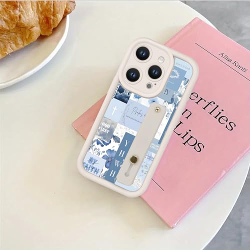 Coque iPhone 16 Pro Max Dieu citation chrétienne bleu en gel antichoc