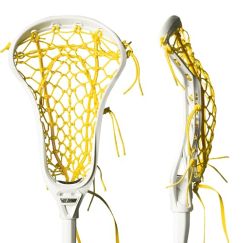 City Sports Gait Air 2 D Women's Strung Lacrosse Head - Designed by Northwestern Superstar Izzy Scane, Quick Release, Super Light, Improved Pocket Control, Multiple Colors Available (White/Yellow)