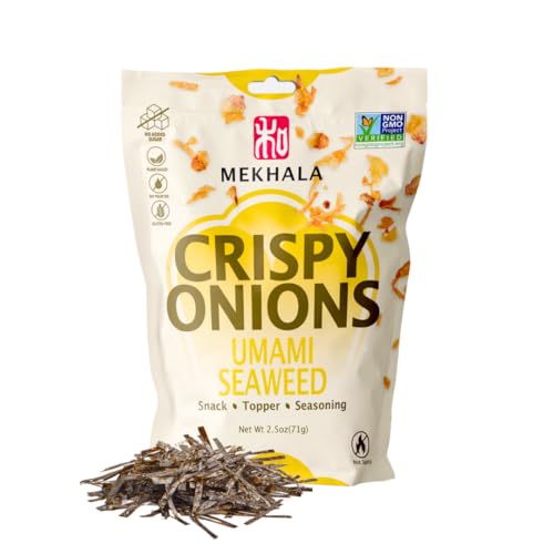 Mekhala Umami Seaweed Crispy Onions - Salad Toppings Crunchy Fried Onions For All-Purpose Seasoning Like Keto, Ramen Toppings, And Rice Gluten-free | 2.5oz