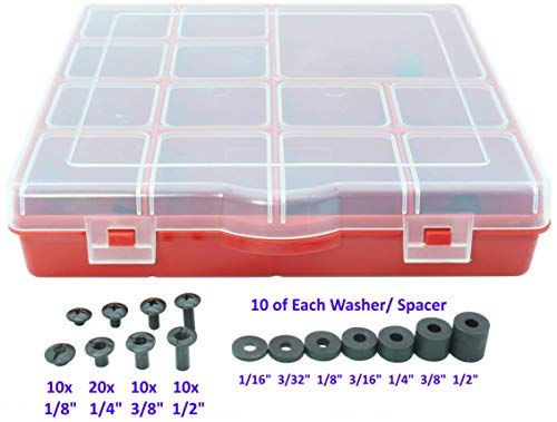 Quick Clip Pro Black Chicago Screw & Post Assortment Kit + Spacers/Washers For Kydex Gun Holsters + Knife Sheaths Made In Usa 170Pc (Standard Head Phillips 170Pc) #TOP3