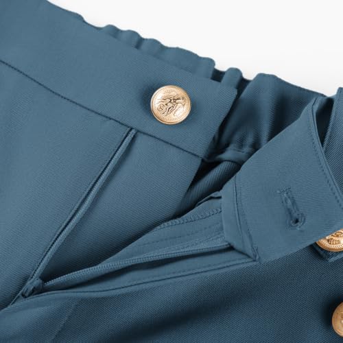 GRACE KARIN Womens Work Pants Business Casual Pants for Women Wide Leg High Waisted Dressy Office Pants Denim Blue 2XL — view 2