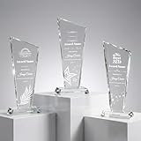 WOCOCN Personalisierte Kristall-Trophäen-Auszeichnung, 19,8 cm, individuelles Glasfoto und Text, kein Acryl, Anerkennungsgeschenk für Mitarbeiter, Ruhestand, Unternehmensdienst (Design C)