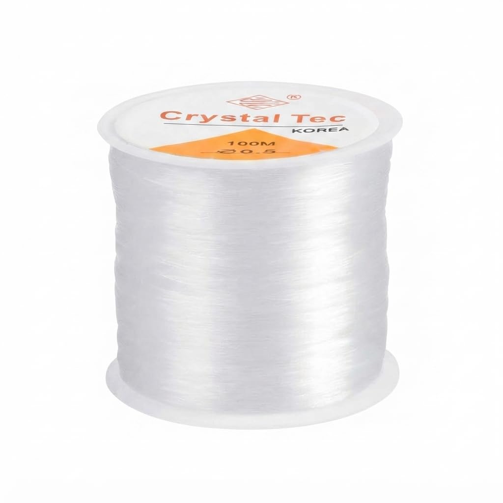 Beadsnfashion 100M Elastic Thread for Jewellery Making (0.80 mm) – Clear Elastic String for Jewellery Making, Strong Stretch Cord for Beading & Crafts