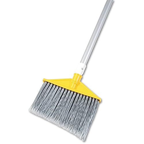 Rubbermaid Commercial 6385GRA Angled Large Brooms, Poly Bristles, 48 7/8" Aluminum Handle, Silver/Gray