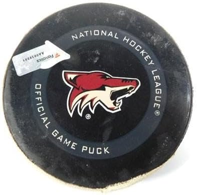 2019 Arizona Coyotes vs. Anaheim Ducks Game Used Puck 9-21-19 AA0038991 - NHL Unsigned Game Used Pucks
