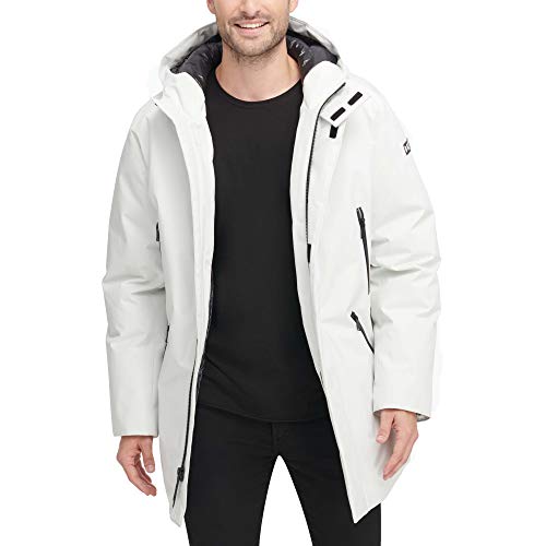 Image of DKNY Men's Water Resistant Hooded Logo Parka Jacket