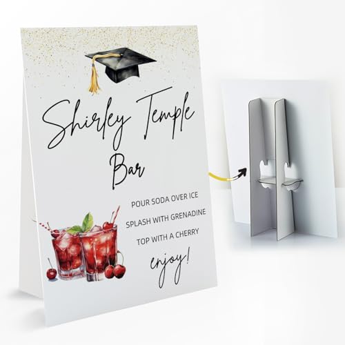 1 PCS Graduation Shirley Bar Temple Table Sign with Stand, 8 x 11 Inch, Graduation Centerpieces for Tables 2026, Congrats Grad Party Decorations Favors Supplies-G01