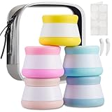 INSFIT Travel Containers for Toiletries, TSA Approved Silicone Cream Jars with Lids, BPA Free Travel Size Toiletries Leakproof Cruise Essentials for Cosmetic Cream Lotion