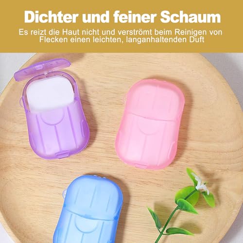 DizemoiQ 200 Stück Mini Seifenblätter 10x20cm Umweltfreundlich für Reisen Camping Outdoor Hygiene Einweg Seifenpapier