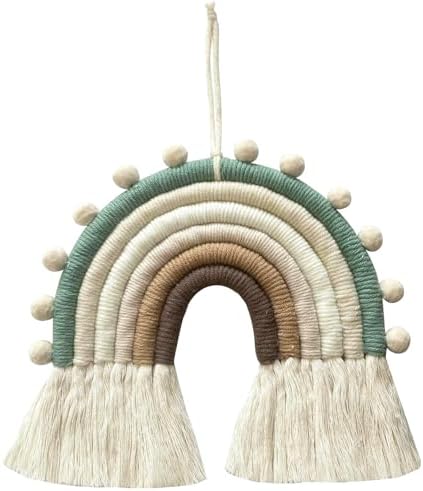 Colgante de Pared de Arco Iris Tejido para Dormitorio Infantil, D...