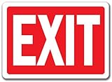 Exit Sign (white on red) - 10