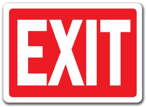 SignMission Exit Sign (White On Red) - 10