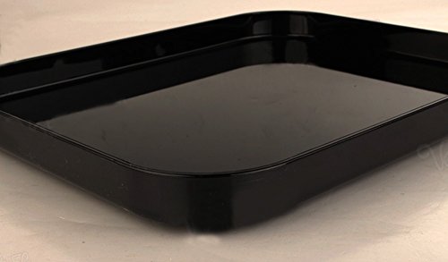 Yakri Black Plastic Acrylic Collection Serving Trays& Platter For Kitchen,Beverage,Drink,Food Or Bathroom (L9.8 X W7.9 X H1) #TOP2