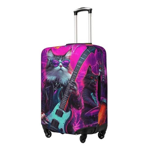Hiphop Cat Print Travel Luggage Cover Elastic Baggage Protector Fits 18-21 Inch Luggage2