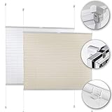  Plissee Klemmfix ohne Bohren! Faltrollo Jalousie Rollo weiß 120x140 cm