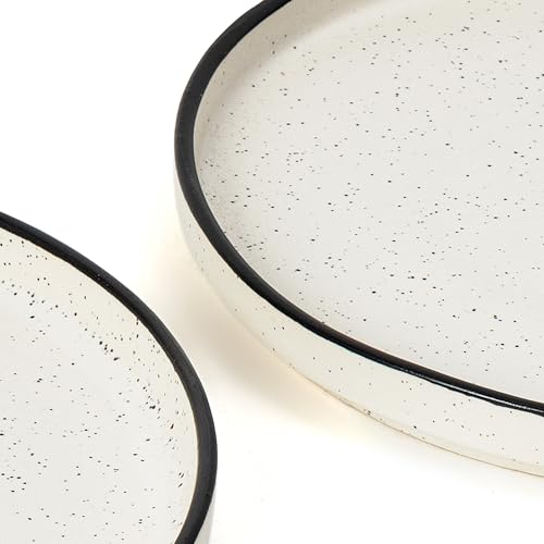 Image of Beyond Homes Ceramic Dinner Plates (Black and White), Set of 2