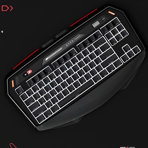 Image of ZORNHER MAX870 Wireless Mechanical Gaming Keyboard,80% Black Custom Creamy Sound Keyboard with Shine Through PBT Keycaps,Pre-lubed Linear Switches,Hot-Swappable,RGB Backlit,2.4GHz /USB-C /BT5.0